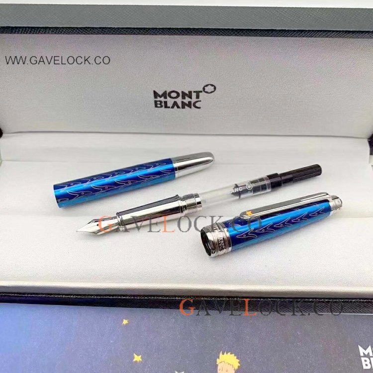 Best Copy MontBlanc Little Prince Fountain - Bright Blue Pen